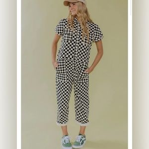 Roolee Far Out Checkered Jumpsuit NWT